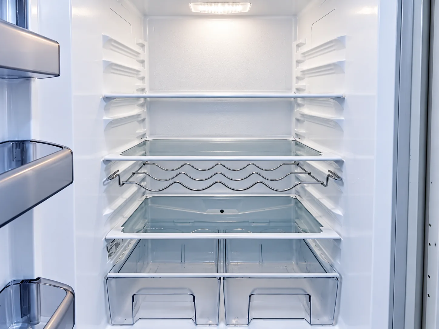 A fridge interior left clean after appliance detailing.